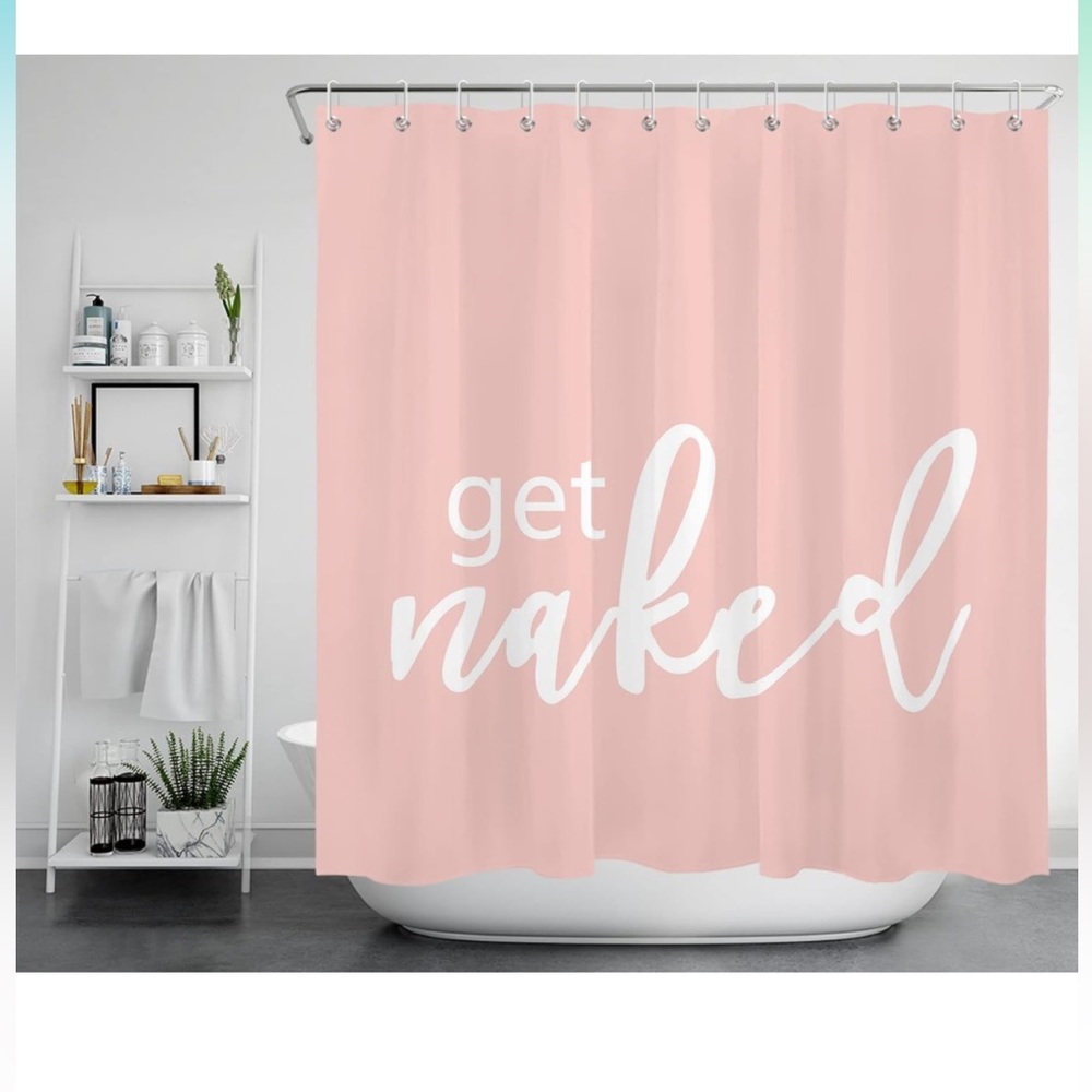 LB Pink Get Naked Shower Curtain w/ Metal Grommets Shower Curtain